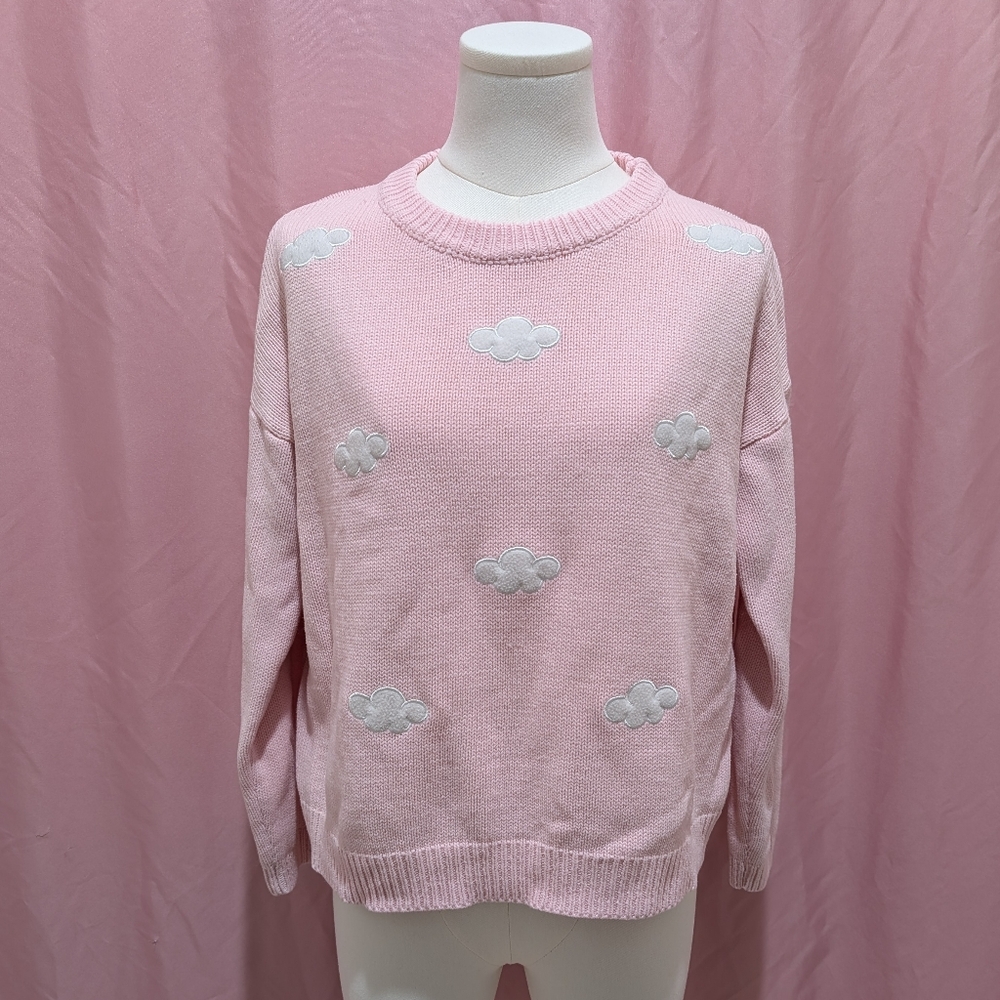 Oversized Baby Pink Cloud Knit Sweater (fits like a Medium, NO SIZE TAG)